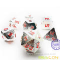 Bescon Shiny Silver-Ore Lode Solid Metal Dice Set